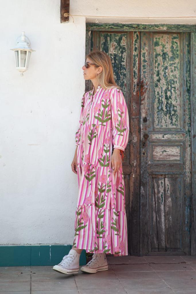 Loretta Stripes Pink Dress