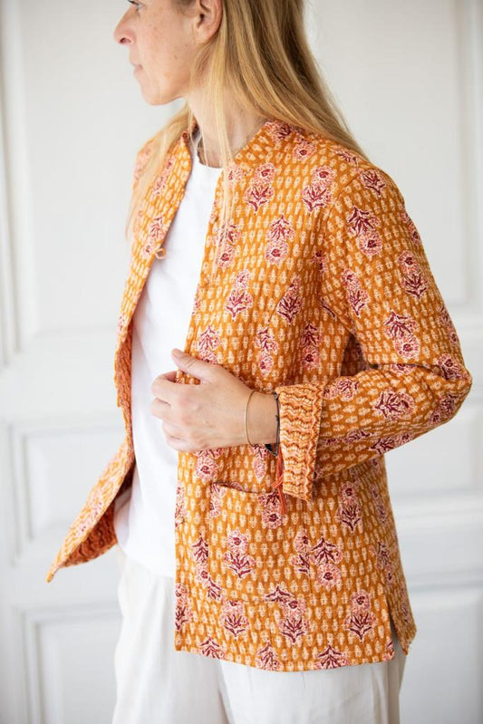 Block Print Quilted Reversible Jacket