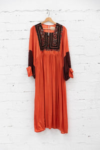 Juliana Orange & Brown Dress