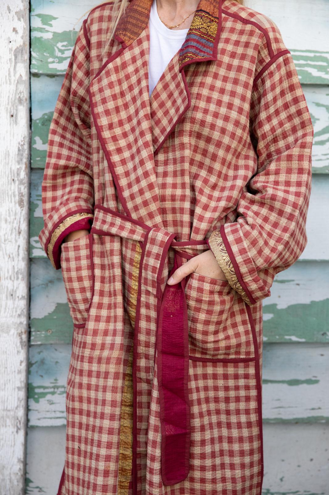 Old Kantha Trench Coat