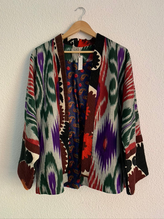 Vintage Suzani Ikat Kimono Jacket - Sanjanaandme 
