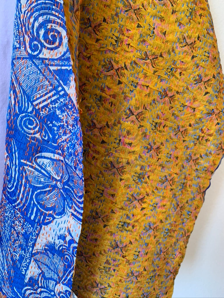 Vintage Silk Kantha Scarf - Sanjanaandme 