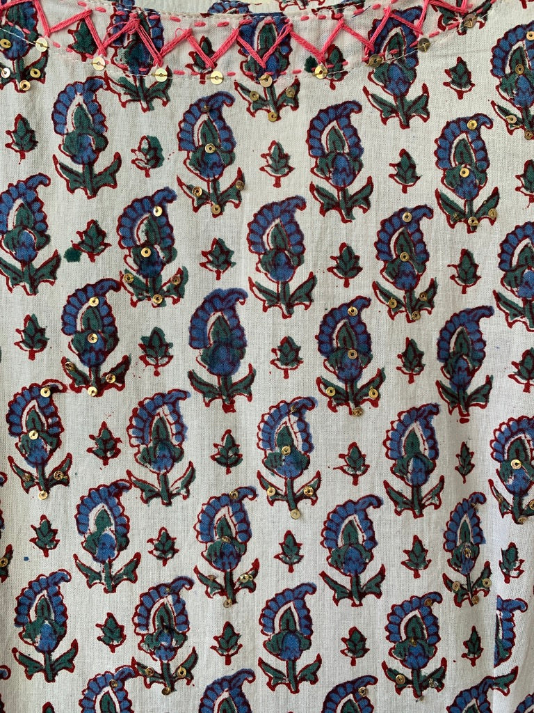 Block Print Long Dress - Sanjanaandme 