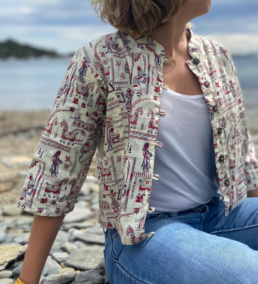 Cotton Short Jacket Reversible