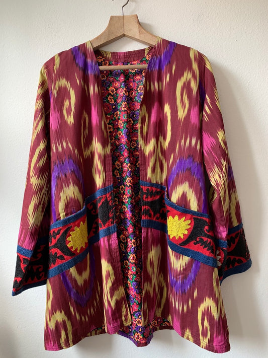 Vintage Kimono Ikat with Suzani