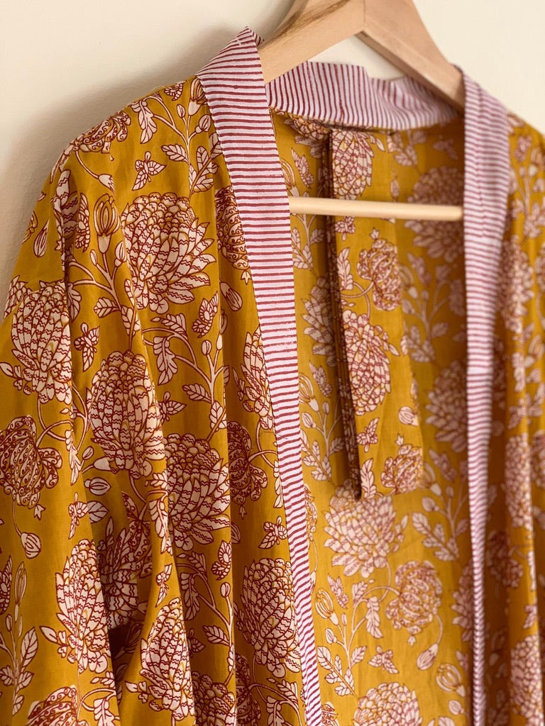 Block Print Kimono - Sanjanaandme 