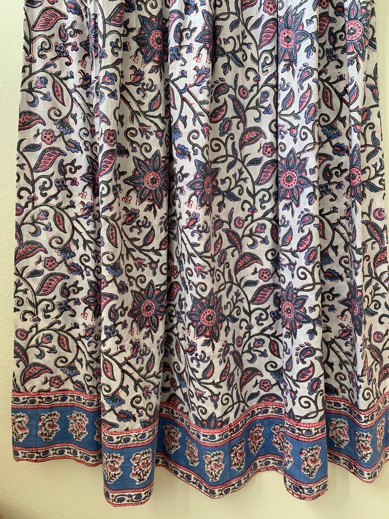 Block Print Long Dress - Sanjanaandme 