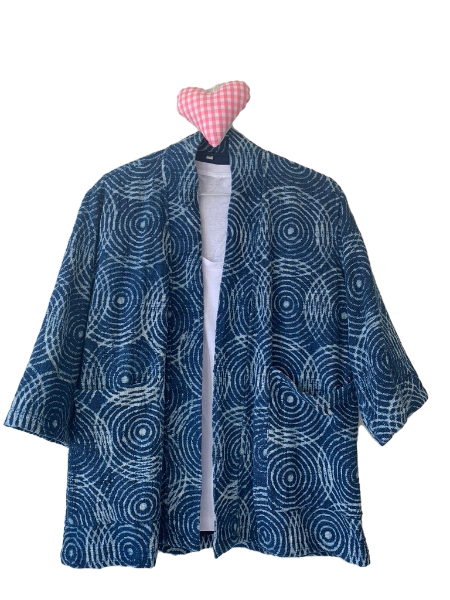 Kimono Khadi Block Print Jacket - Sanjanaandme 