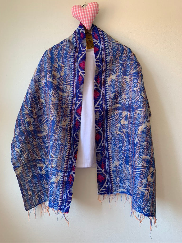 Vintage Silk Kantha Scarf - Sanjanaandme 