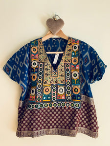 Vintage Silk Sari Top - Sanjanaandme 