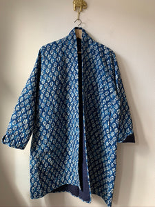 Block Print Quilted Kimono, Long