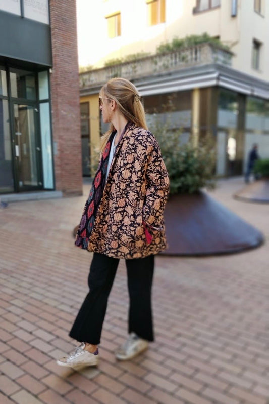 Block Print Quilted Kimono