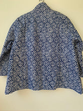 Load image into Gallery viewer, Indigo Block Print Kimono Jacket
