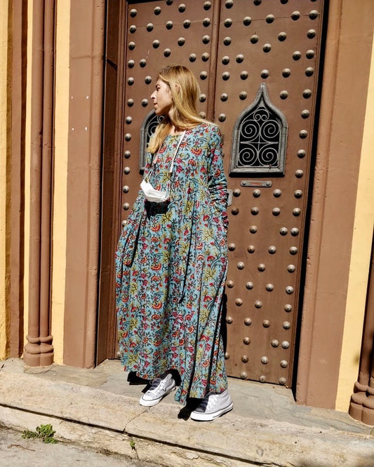 Block Print Long Dress