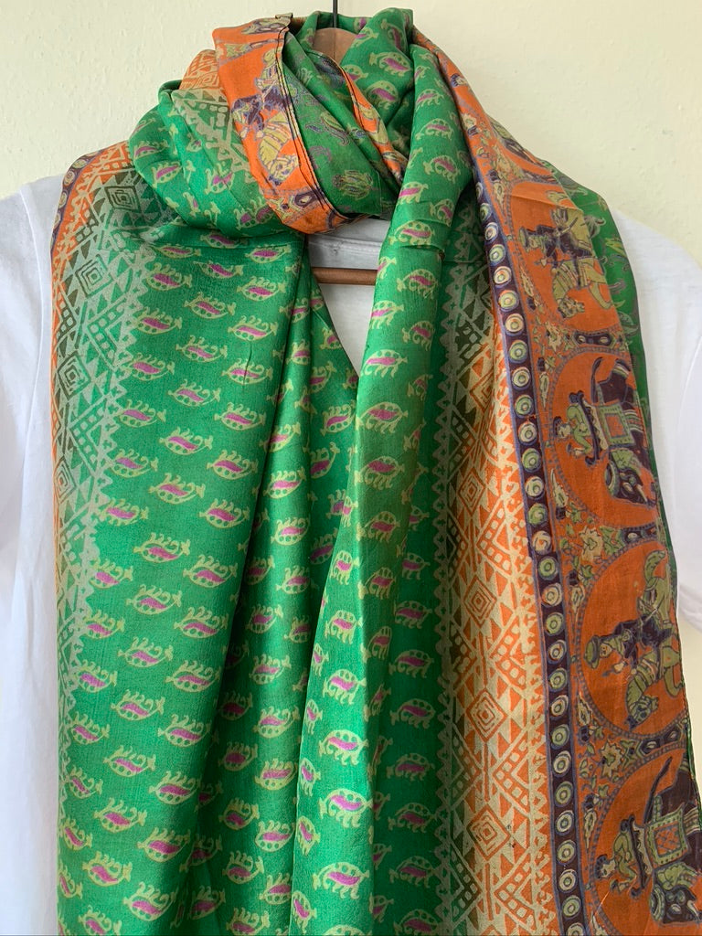 Vintage Silk  Scarf - Sanjanaandme 