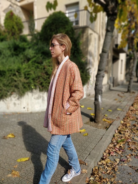 Block Print Quilted Kimono