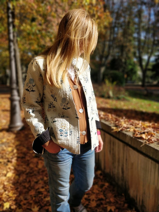Block Printed Quilted Reversible Jacket