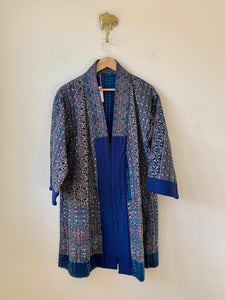 Long Kantha Indigo  Kimono Jacket