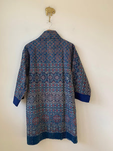 Long Kantha Indigo  Kimono Jacket