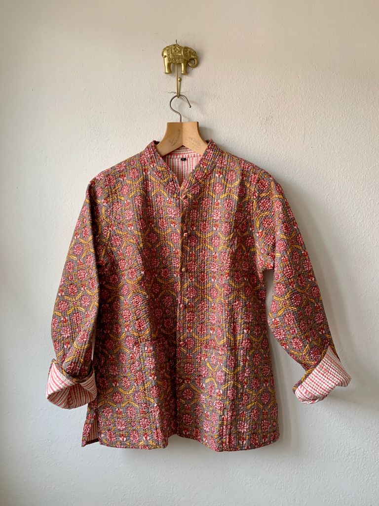 Block Print Quilted Reversible Jacket