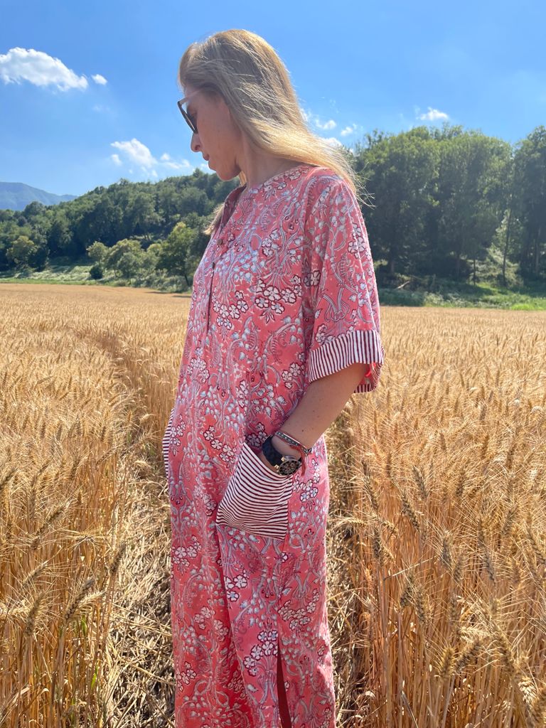 Block print long dress