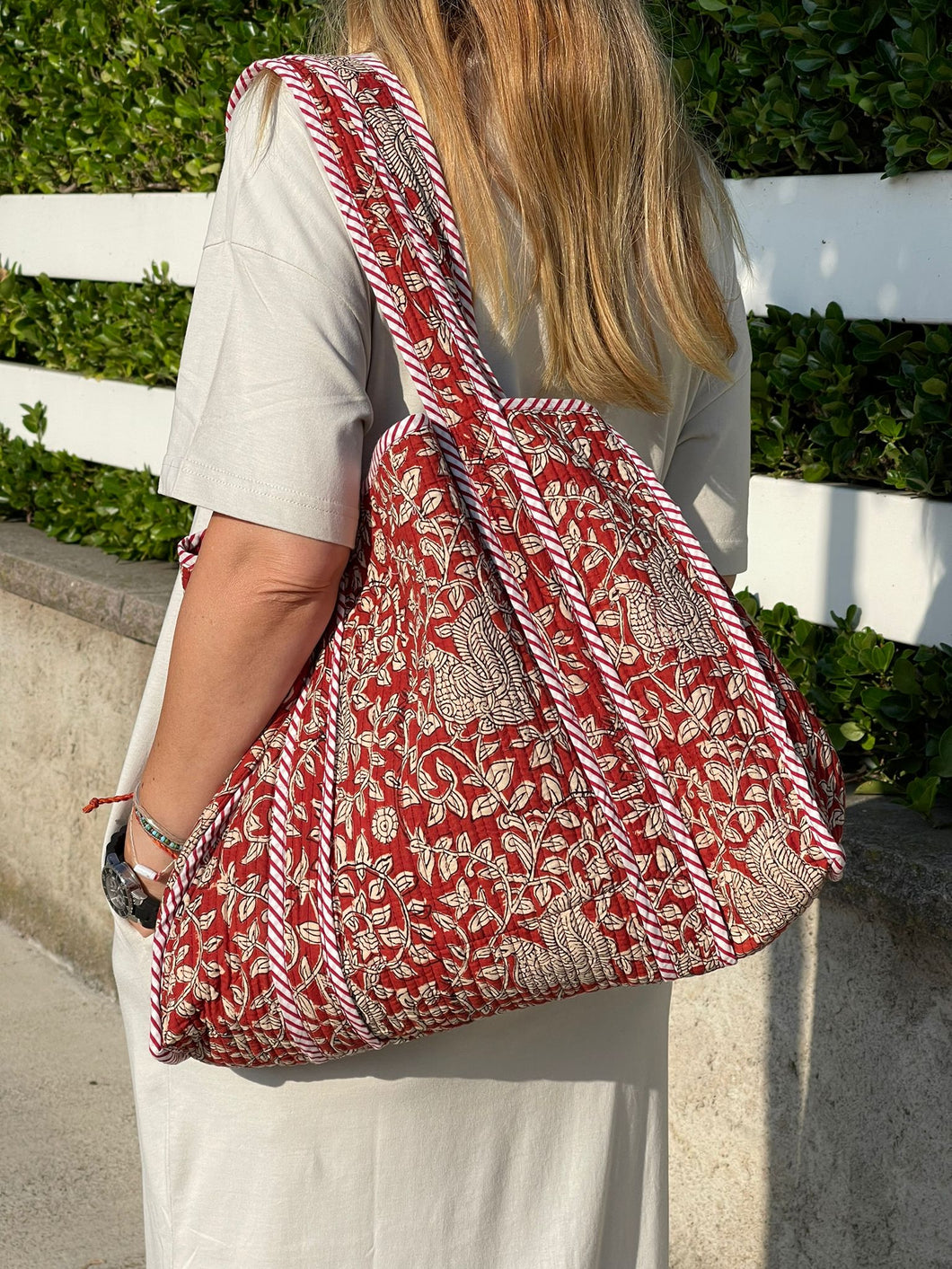 Block Print quilted bags