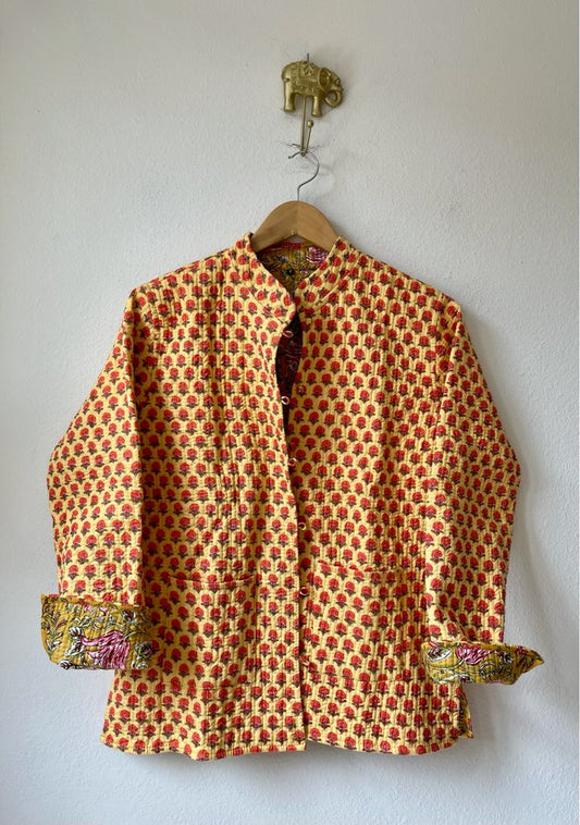 Block Print Quilted Reversible Jacket