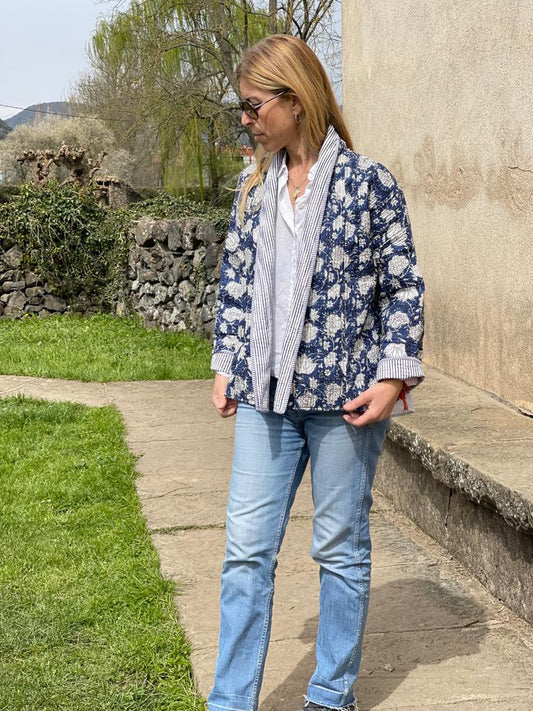 Block Print Quilted Reversible Kimono