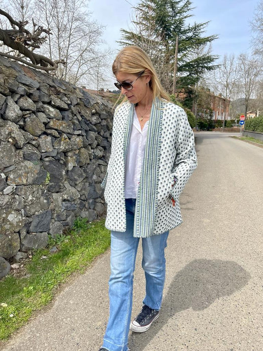 Block Print Quilted Reversible Kimono