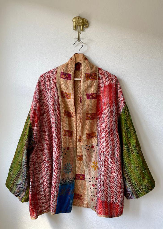 Silk vintage kantha kimono