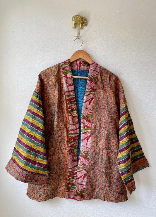Silk vintage kantha kimono