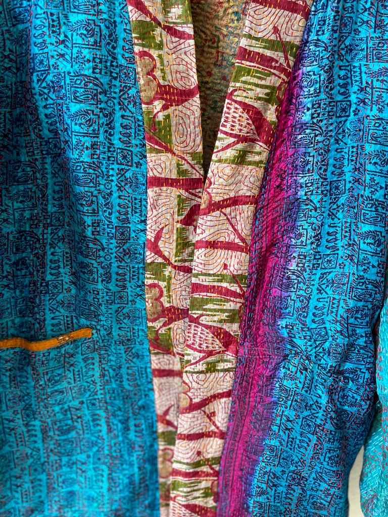 Silk vintage kantha kimono