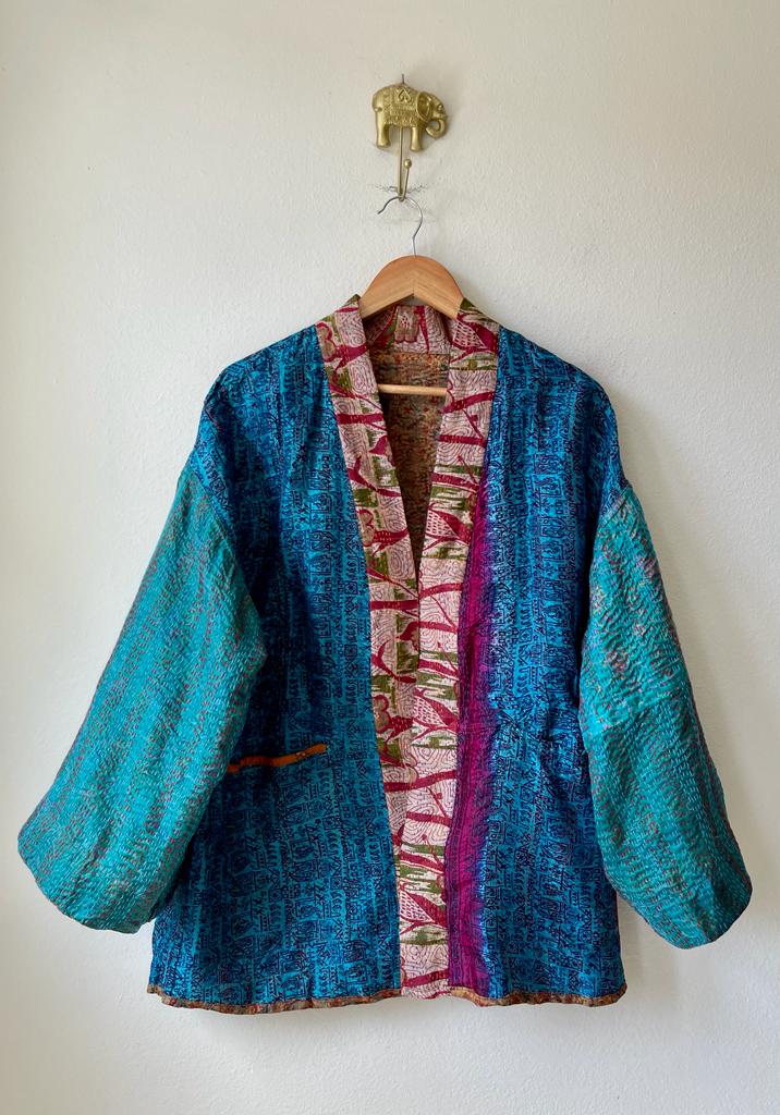 Silk vintage kantha kimono