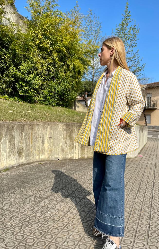 Block Print Quilted Reversible Kimono