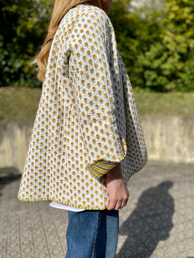 Block Print Quilted Reversible Kimono