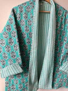 Block Print Quilted Reversible Kimono