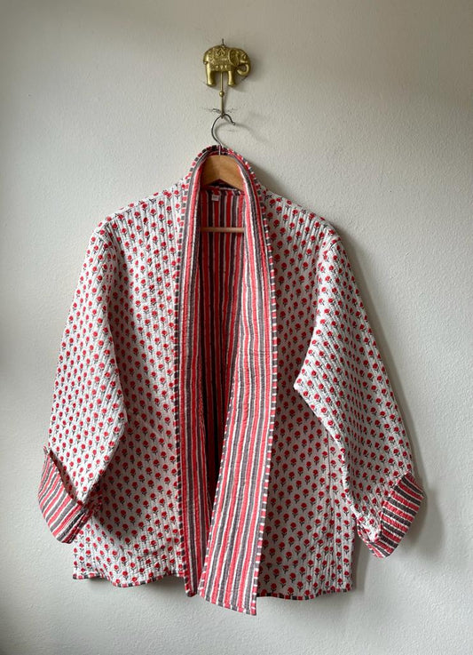 Block Print Quilted Reversible Kimono