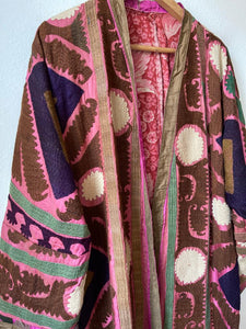 Long Vintage Suzani kimono