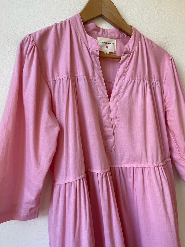 Indira Plain Pink Dress