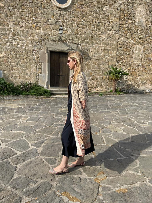 Block print, kantha Kimono.