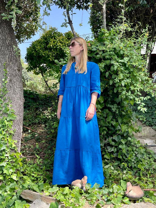 Indira Plain Blue Dress