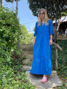 Indira Plain Blue Dress