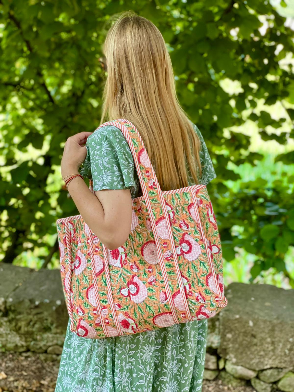 Block Print quilted bags