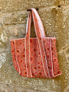 Block Print quilted bags