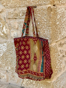 Quilted Silk Sari bag
