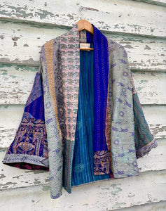 Silk vintage kantha kimono