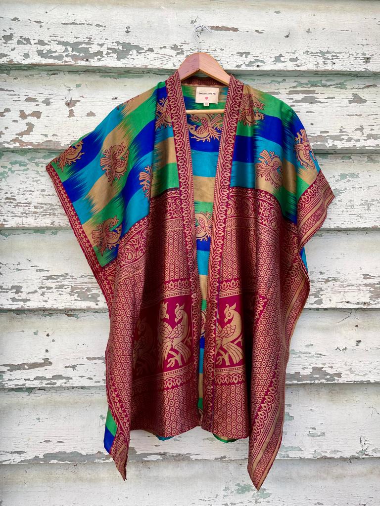 Short vintage silk kimono
