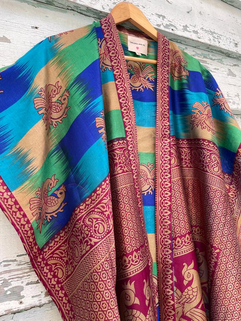 Short vintage silk kimono