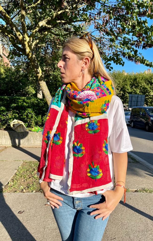 Shawl embroidered