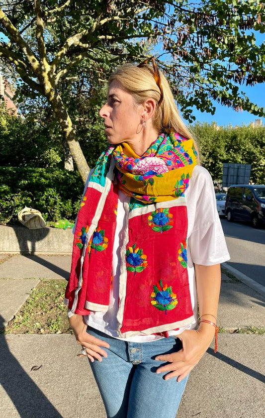 Shawl embroidered